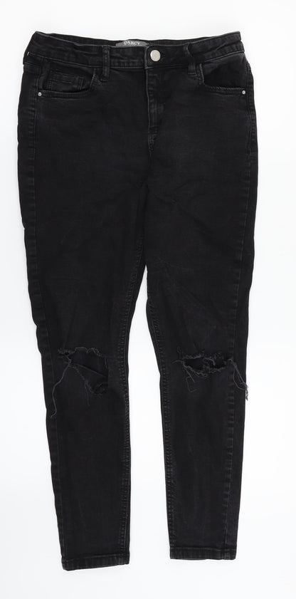 Dorothy Perkins Womens Black  Denim Skinny Jeans Size 8 L26 in