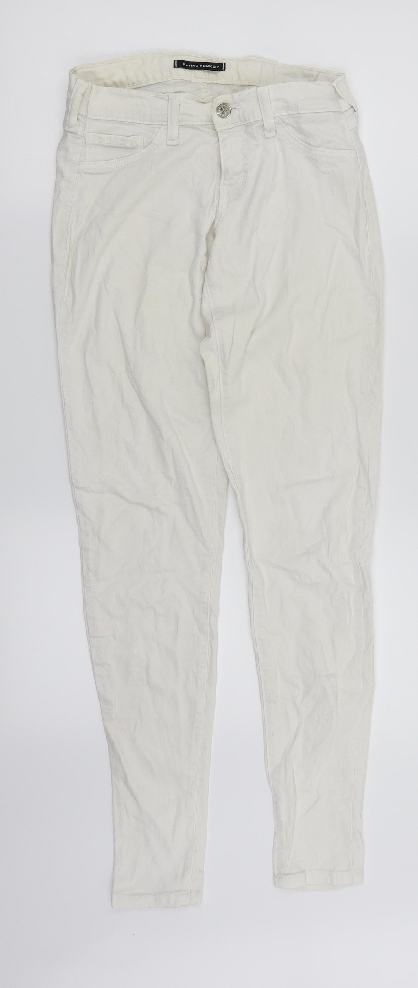 Flying Monkey Womens White  Denim Skinny Jeans Size 10 L30 in