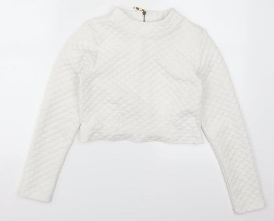 H&M Womens White   Pullover Sweatshirt Size XS