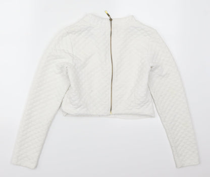 H&M Womens White   Pullover Sweatshirt Size XS