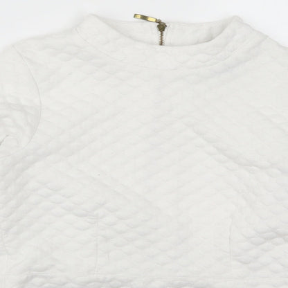 H&M Womens White   Pullover Sweatshirt Size XS