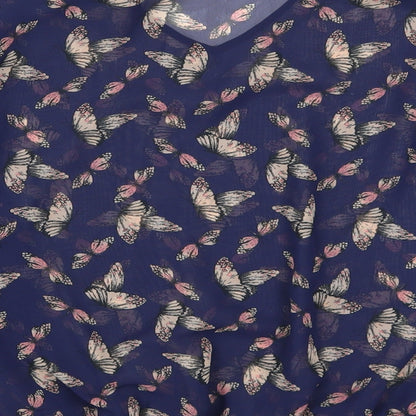 TU Womens Blue   Basic Blouse Size 14  - Butterfly Print