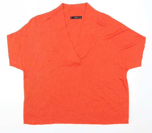 Mango Womens Orange   Pullover Jumper Size S