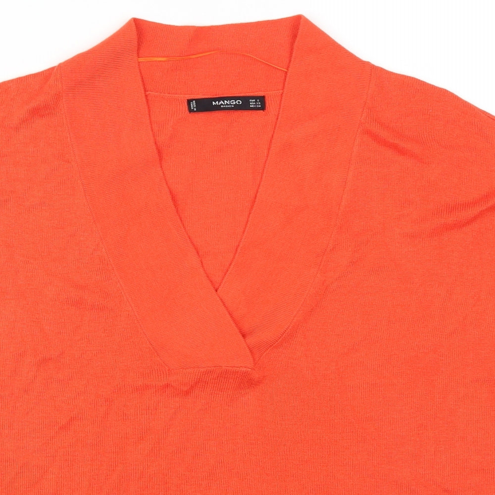 Mango Womens Orange   Pullover Jumper Size S
