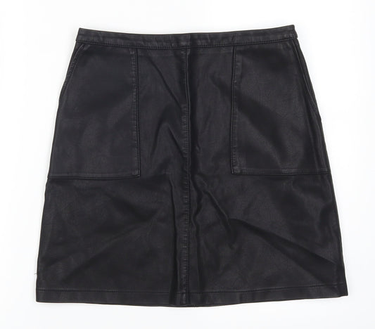 Papaya Womens Black   A-Line Skirt Size 8