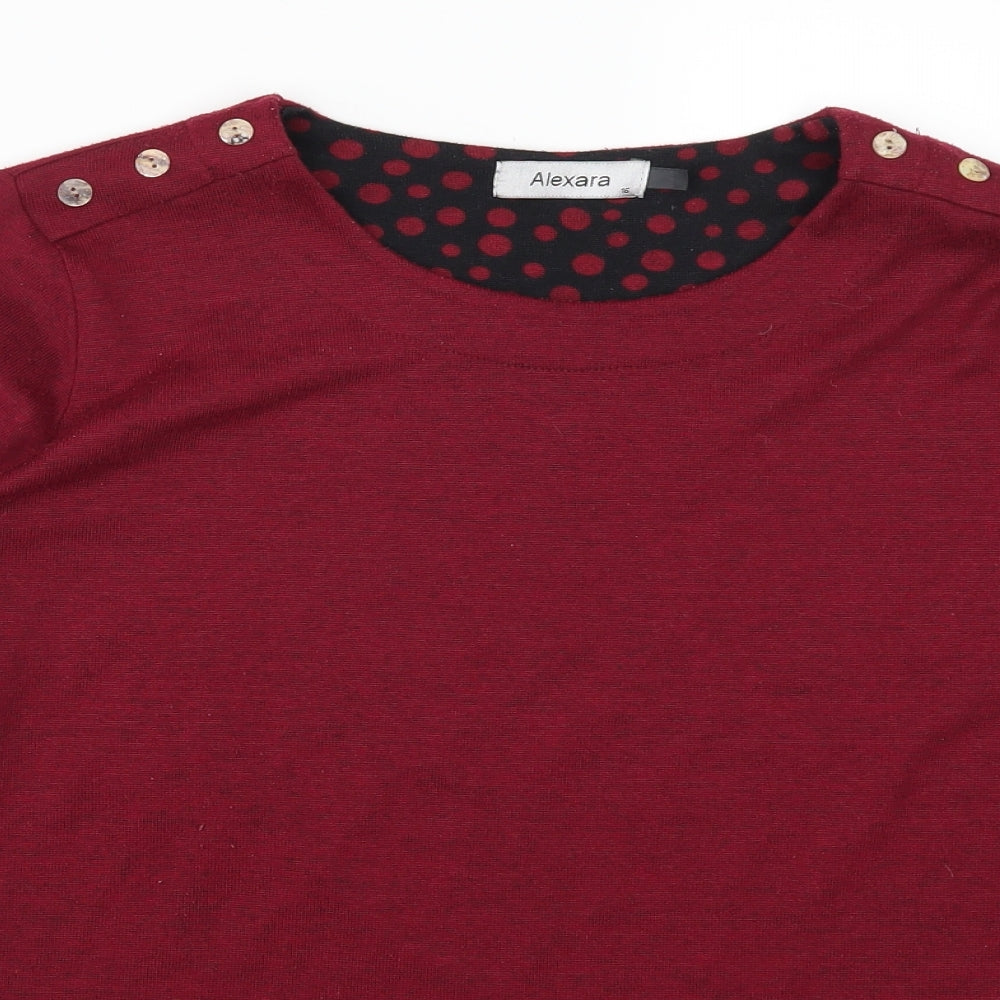 Alexara Womens Pink   Basic T-Shirt Size 16