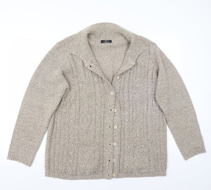 BM Womens Beige   Cardigan Jumper Size L