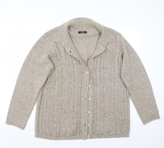 BM Womens Beige   Cardigan Jumper Size L