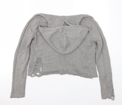 H&M Womens Grey   Pullover Hoodie Size S
