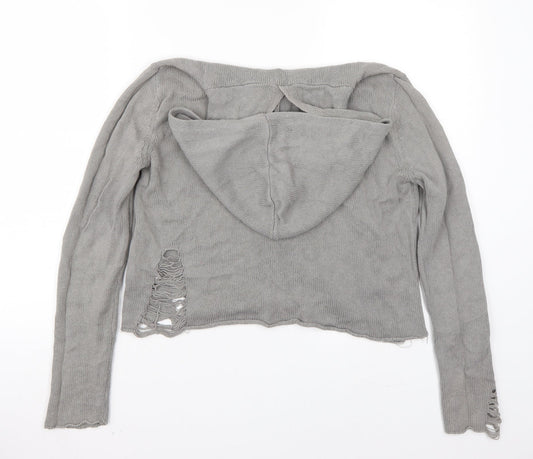 H&M Womens Grey   Pullover Hoodie Size S