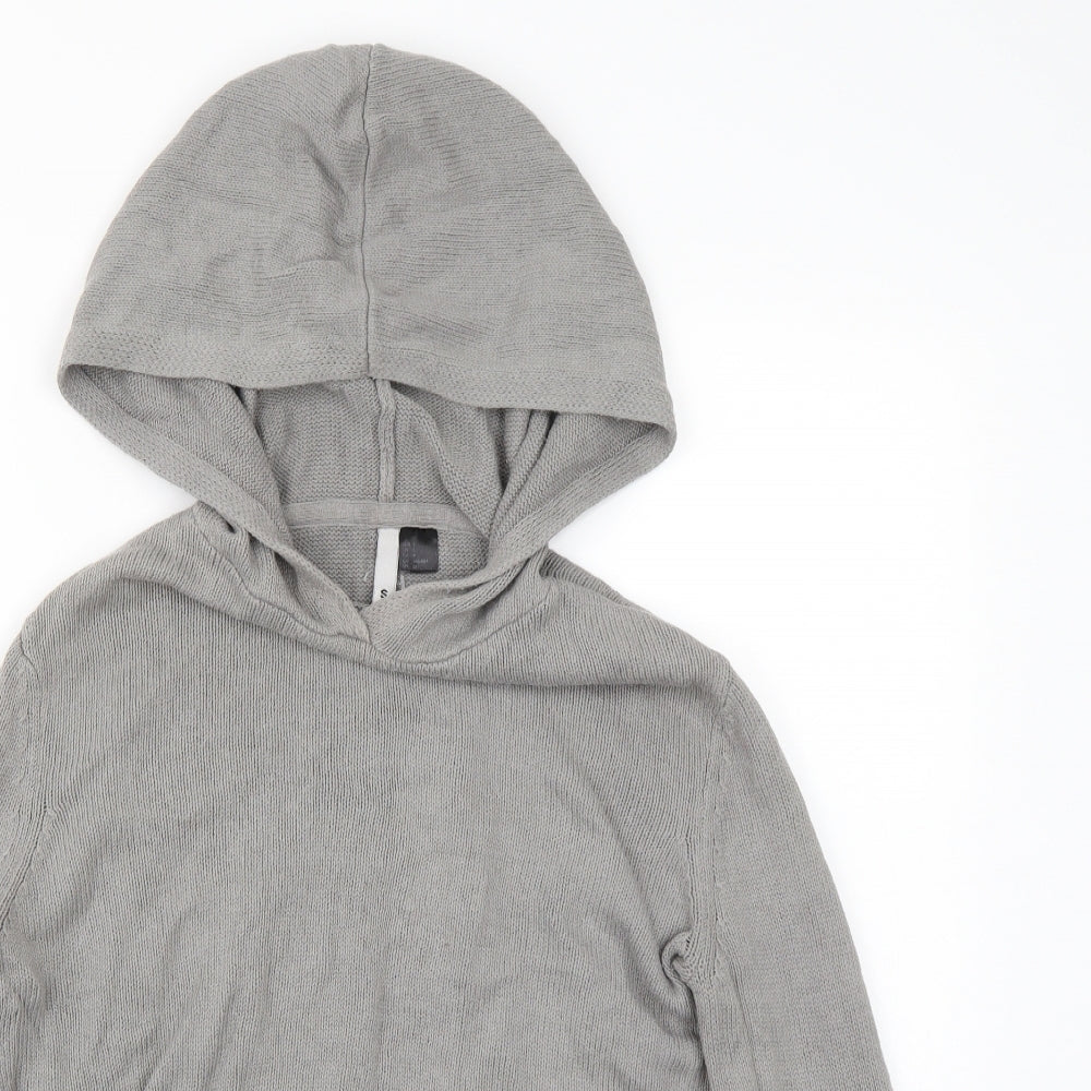 H&M Womens Grey   Pullover Hoodie Size S