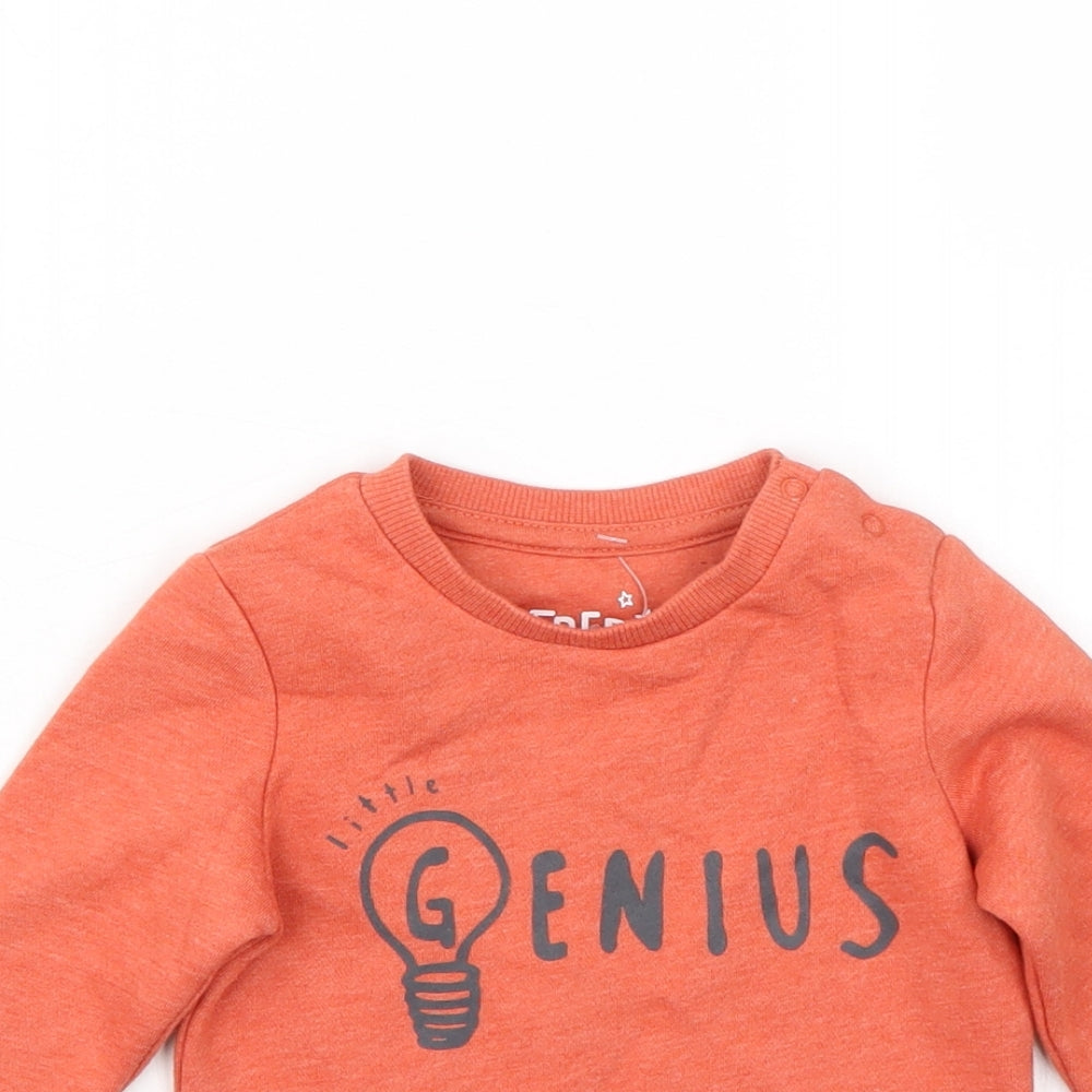 F&F Baby Orange   Pullover Jumper Size 6-9 Months