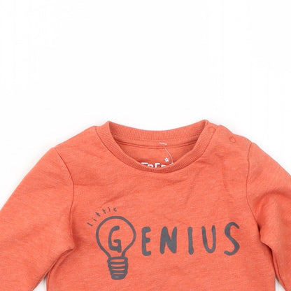 F&F Baby Orange   Pullover Jumper Size 6-9 Months