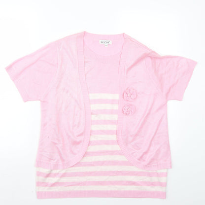 Womens UK Size L Fay Louise Pink Basic T-Shirt