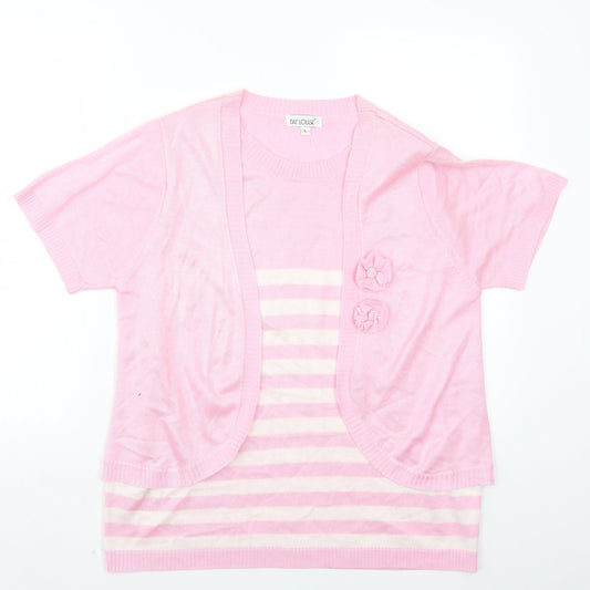 Womens UK Size L Fay Louise Pink Basic T-Shirt