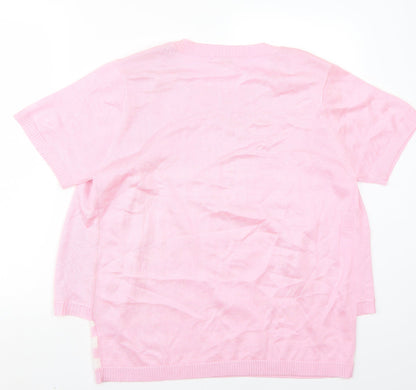 Womens UK Size L Fay Louise Pink Basic T-Shirt