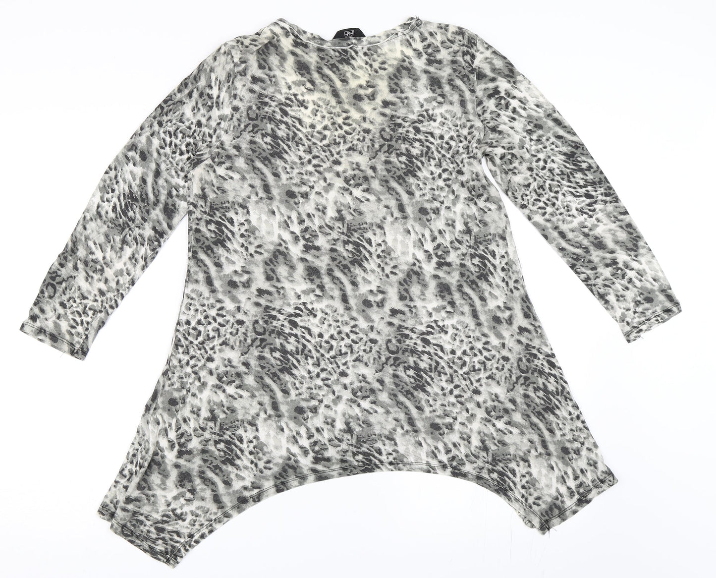 F&F Womens Grey Animal Print  Basic T-Shirt Size 16