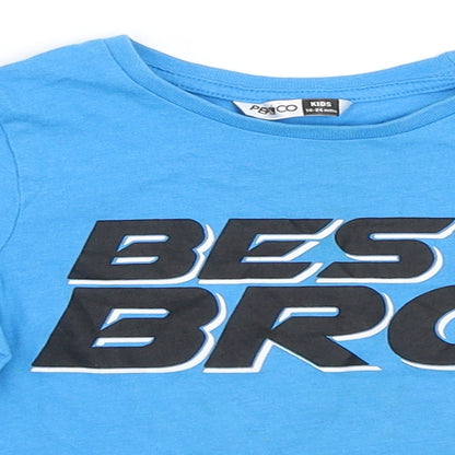 Pep&Co Boys Blue   Basic T-Shirt Size 18-24 Months  - brother