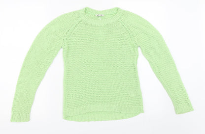 Preworn Girls Green   Pullover Jumper Size 10 Years