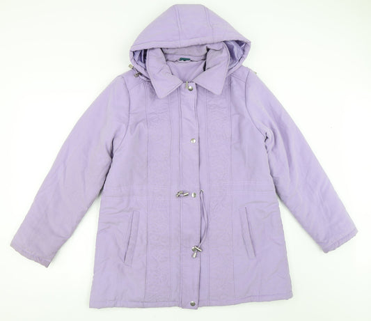 Amber Womens Purple   Parka Coat Size 12
