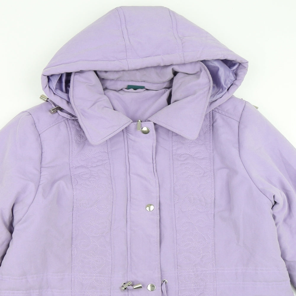 Amber Womens Purple   Parka Coat Size 12