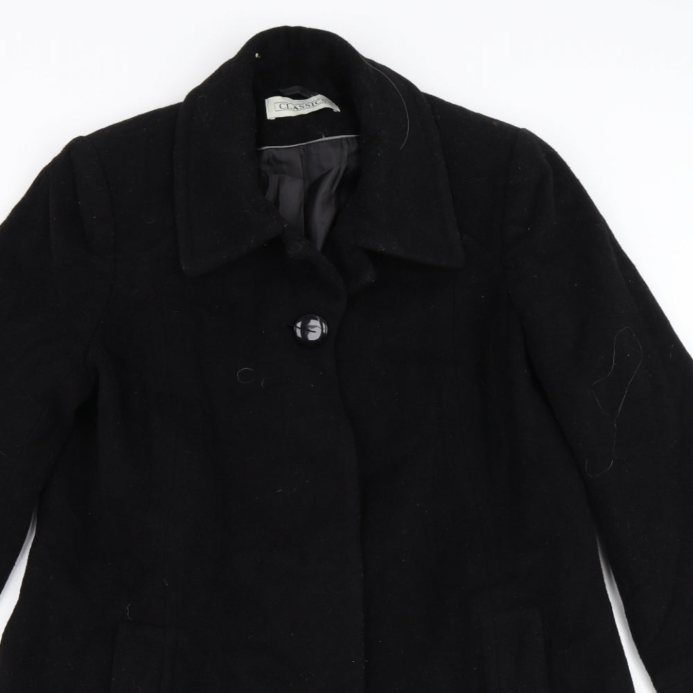 Womens UK Size 14 BHS Black Overcoat