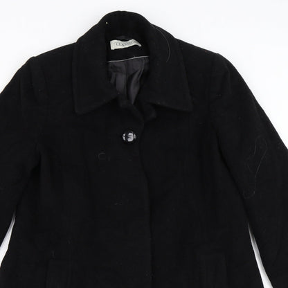 Womens UK Size 14 BHS Black Overcoat