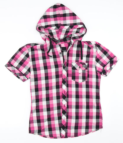 Mens UK Size S Denim73 Pink  Button-Up Short Sleeve Casual Shirt
