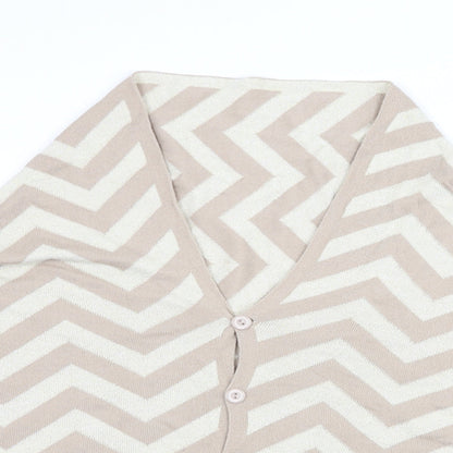 Preworn Womens Beige Striped Knit Pullover Jumper One Size  - Poncho