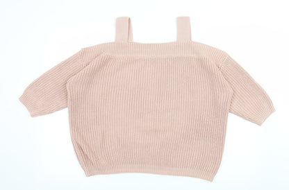 George Womens Pink  Knit Pullover Jumper Size 14  - Cut Out Shoulder
