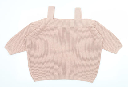 George Womens Pink  Knit Pullover Jumper Size 14  - Cut Out Shoulder