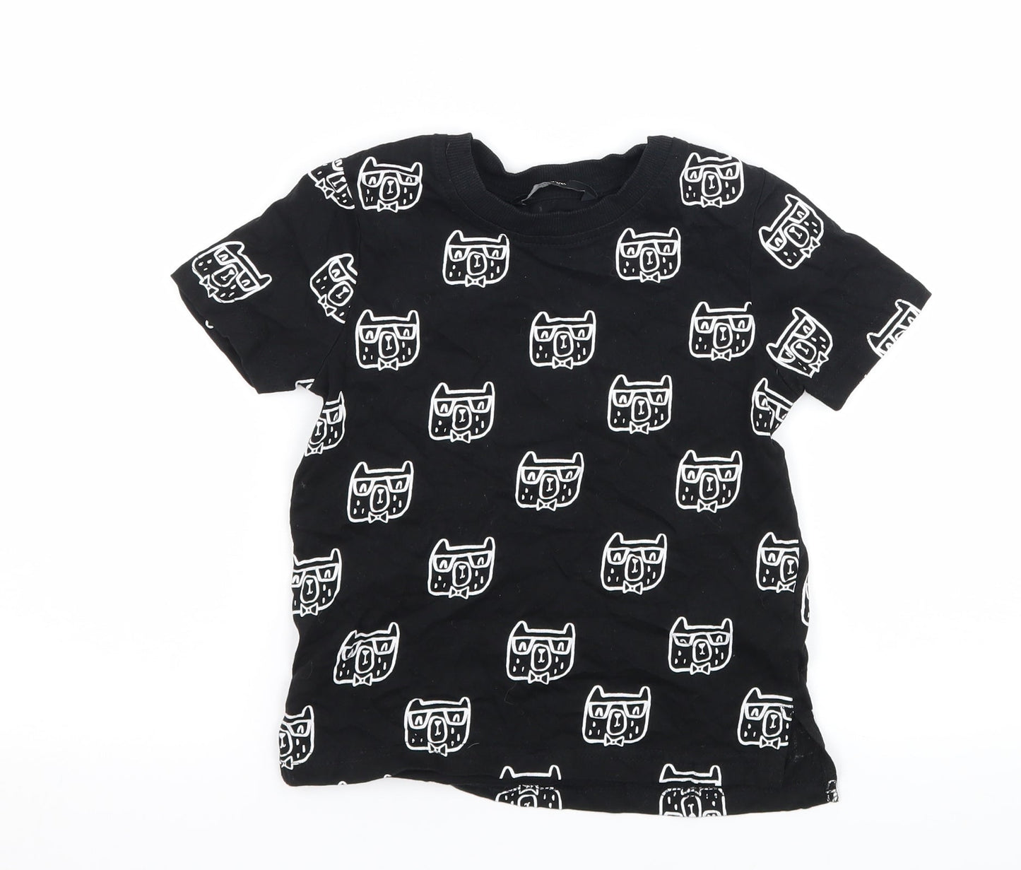 George Boys Black Geometric Jersey Basic T-Shirt Size 2-3 Years  - Hipster Dog