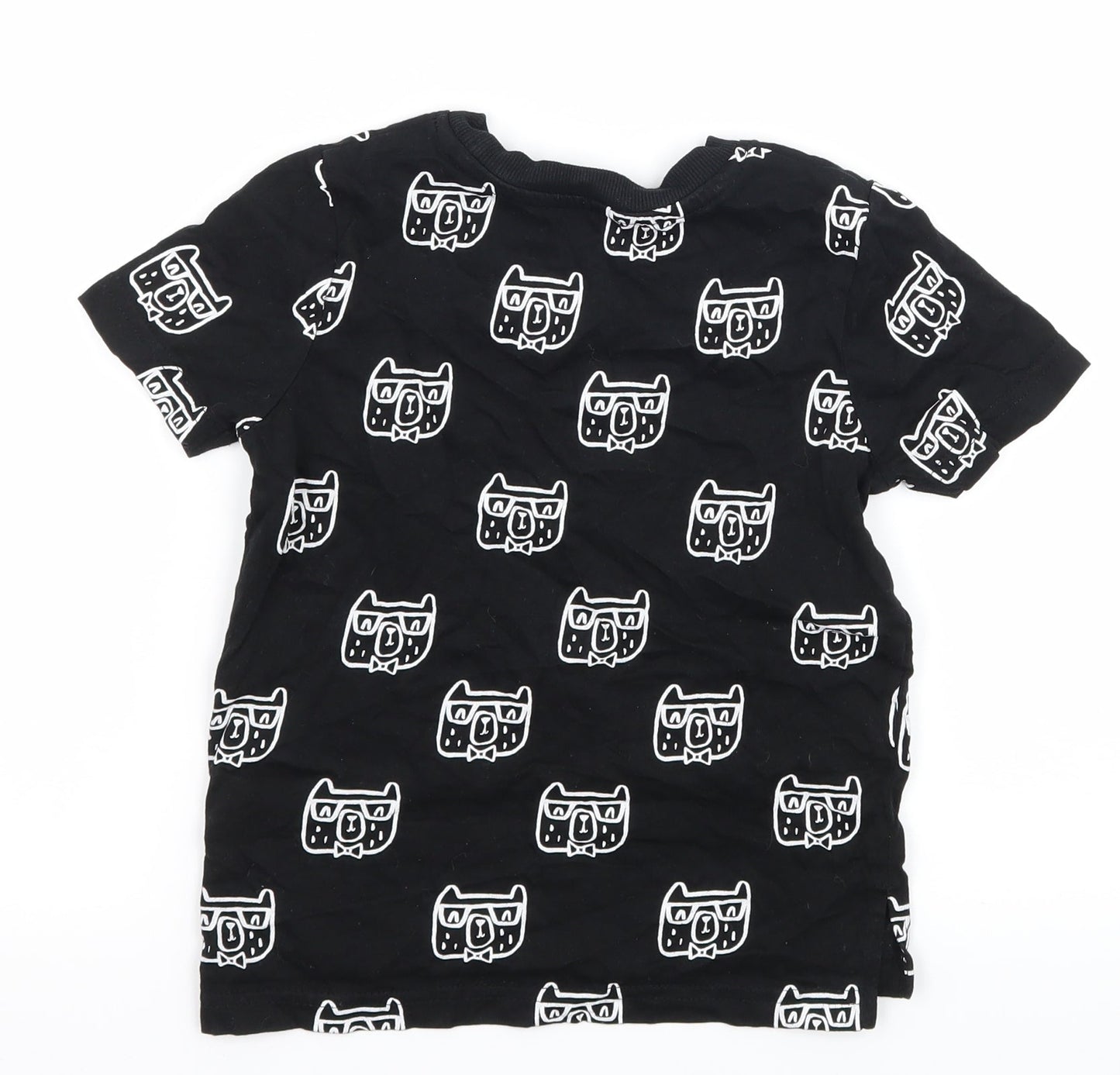 George Boys Black Geometric Jersey Basic T-Shirt Size 2-3 Years  - Hipster Dog