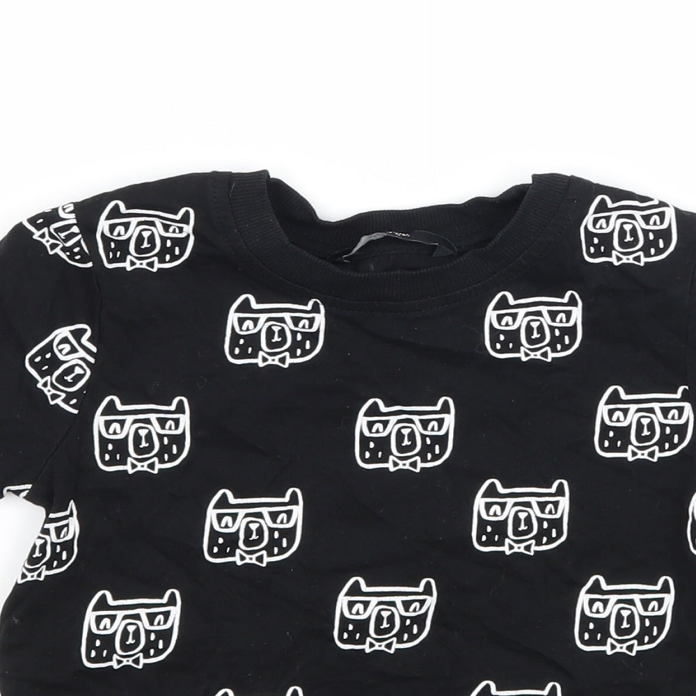 George Boys Black Geometric Jersey Basic T-Shirt Size 2-3 Years  - Hipster Dog