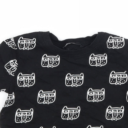 George Boys Black Geometric Jersey Basic T-Shirt Size 2-3 Years  - Hipster Dog