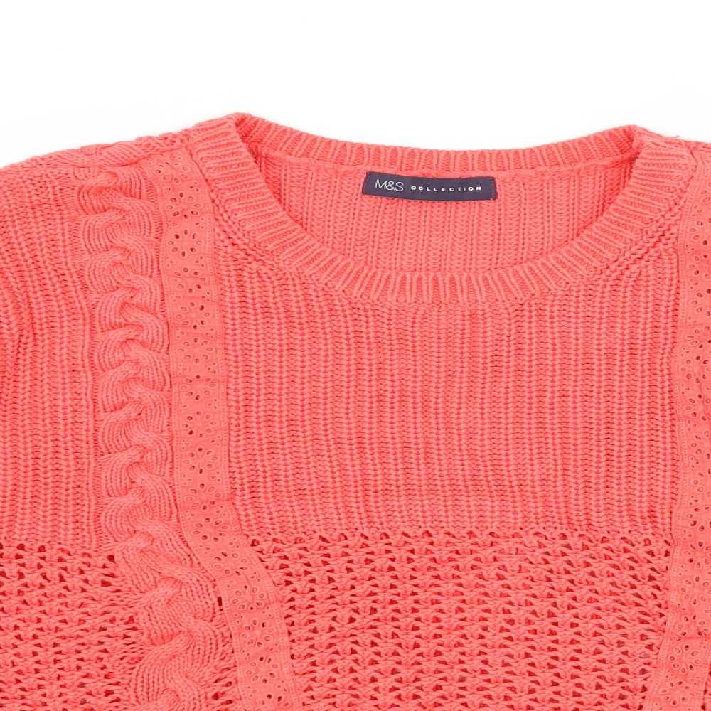 Marks & Spencer Womens Orange  Knit Pullover Jumper Size 20