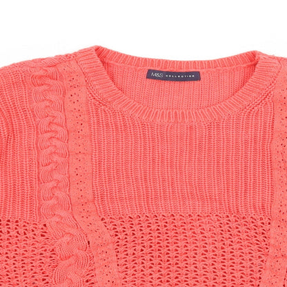Marks & Spencer Womens Orange  Knit Pullover Jumper Size 20