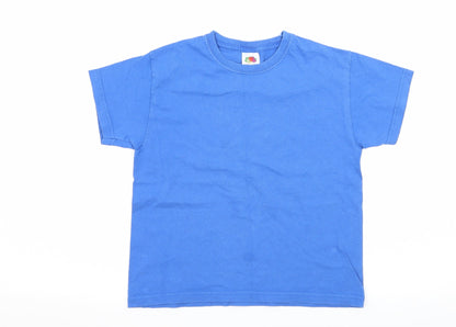 Fruit of the Loom Boys Blue  Jersey Basic T-Shirt Size 5-6 Years
