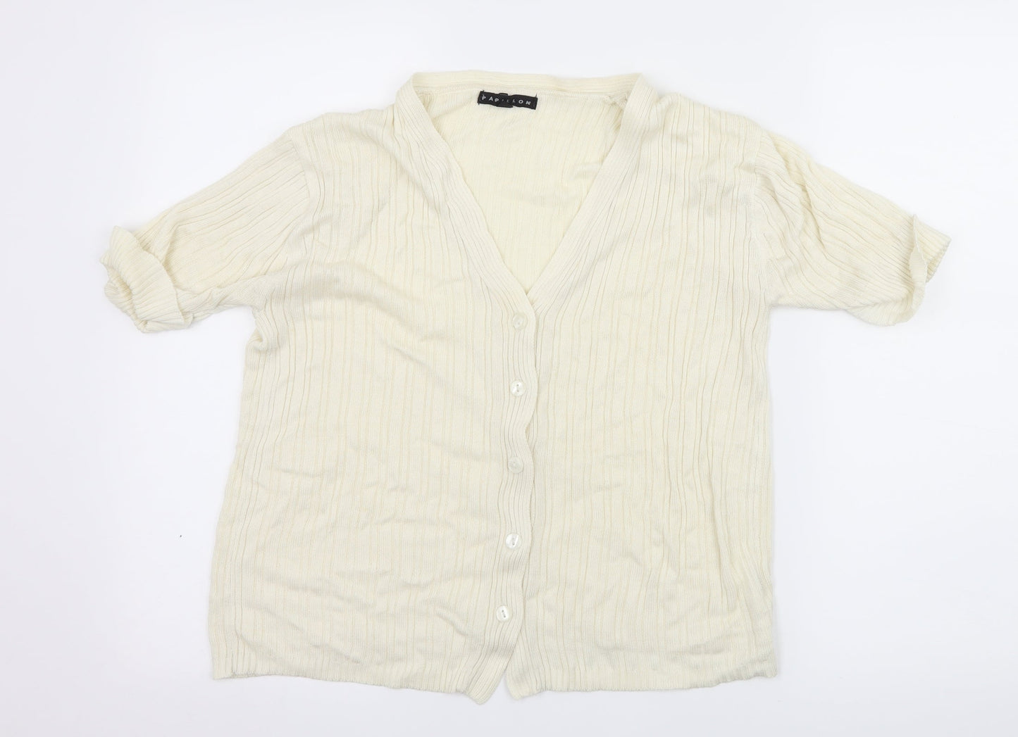 Papillon Womens Ivory  Knit Cardigan Jumper Size M