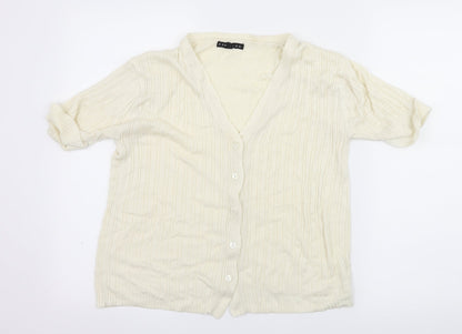 Papillon Womens Ivory  Knit Cardigan Jumper Size M