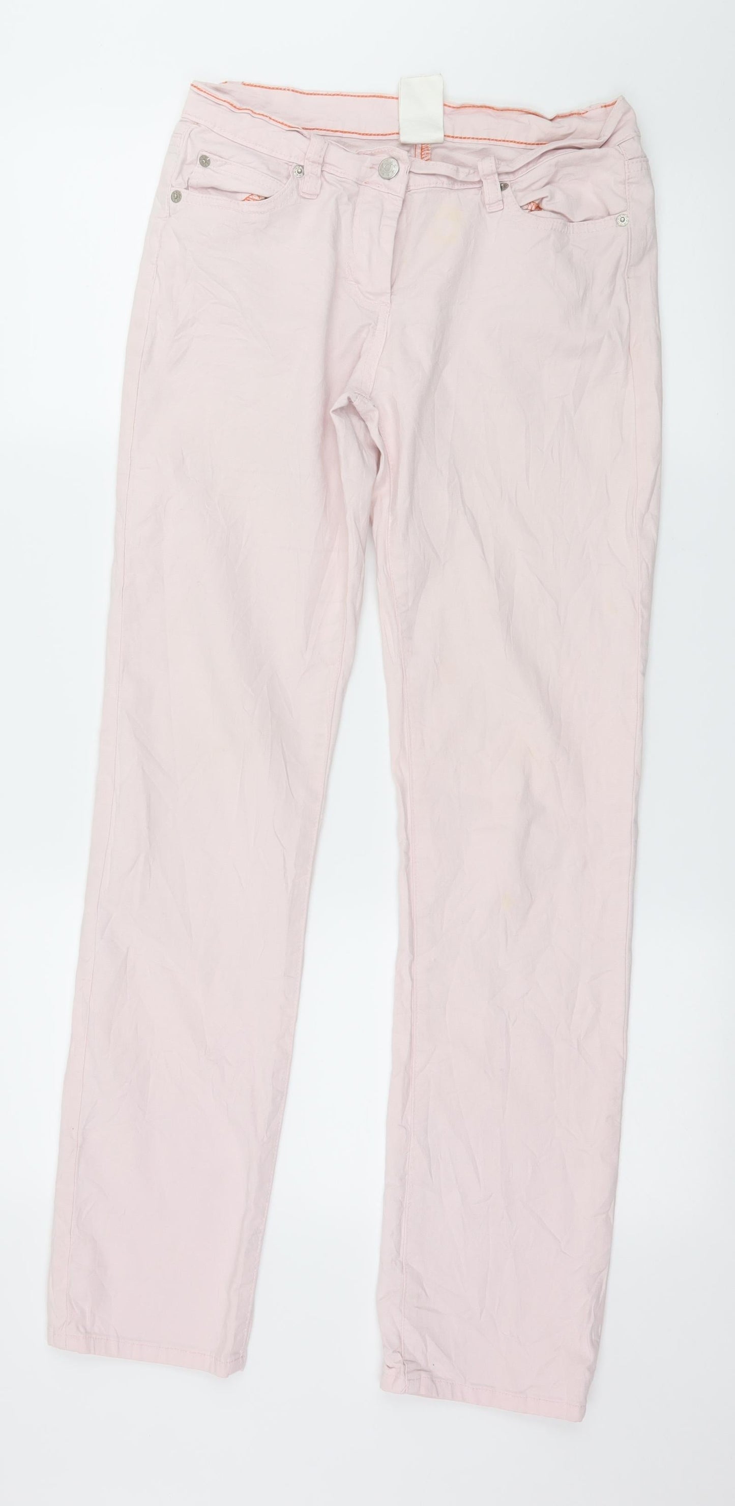 Preworn Womens Pink  Denim Skinny Jeans Size 10 L31 in