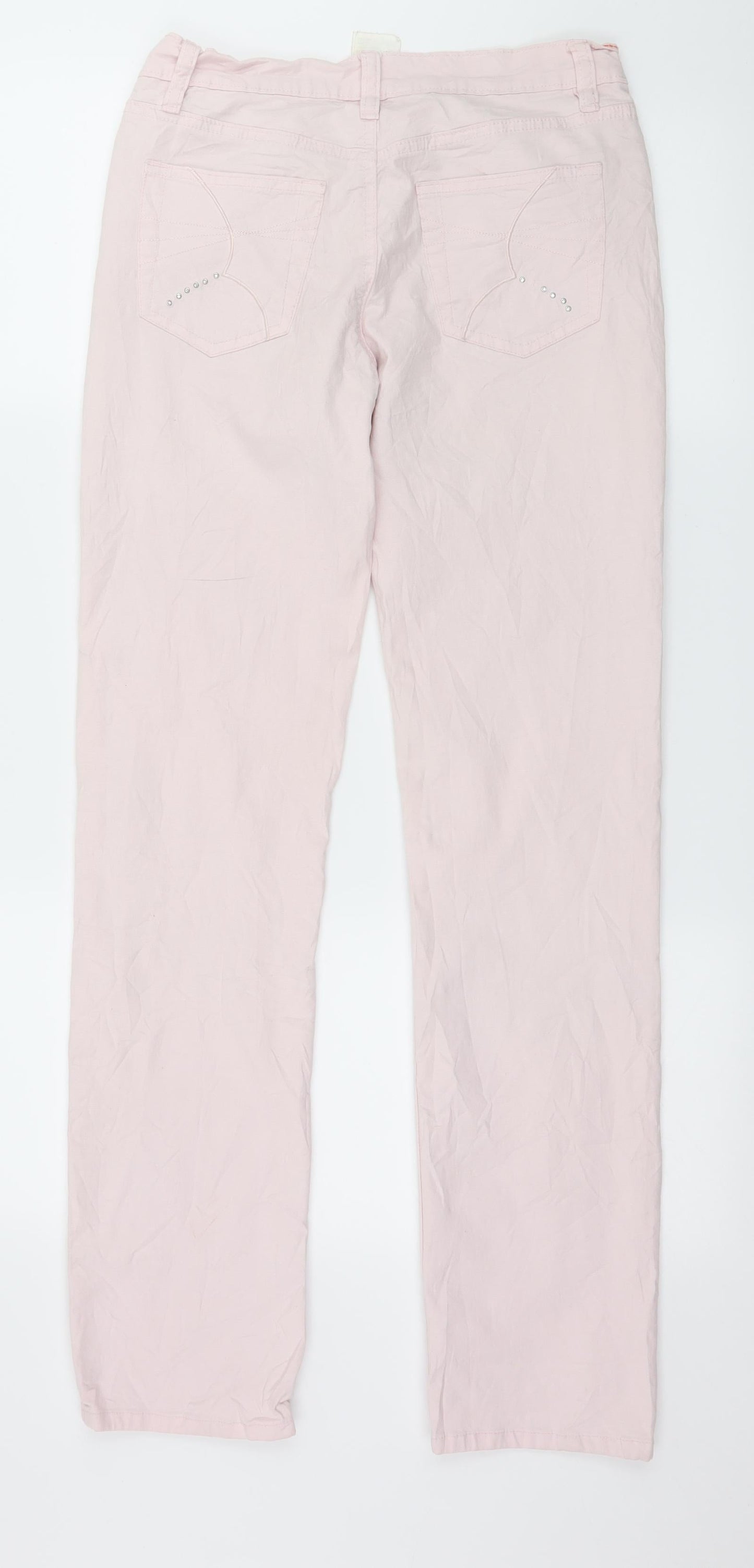 Preworn Womens Pink  Denim Skinny Jeans Size 10 L31 in