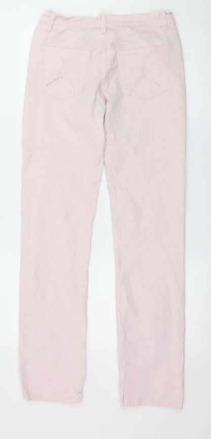 Preworn Womens Pink  Denim Skinny Jeans Size 10 L31 in