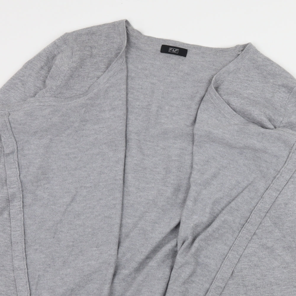 F&F Womens Grey  Knit Cardigan Jumper Size 14