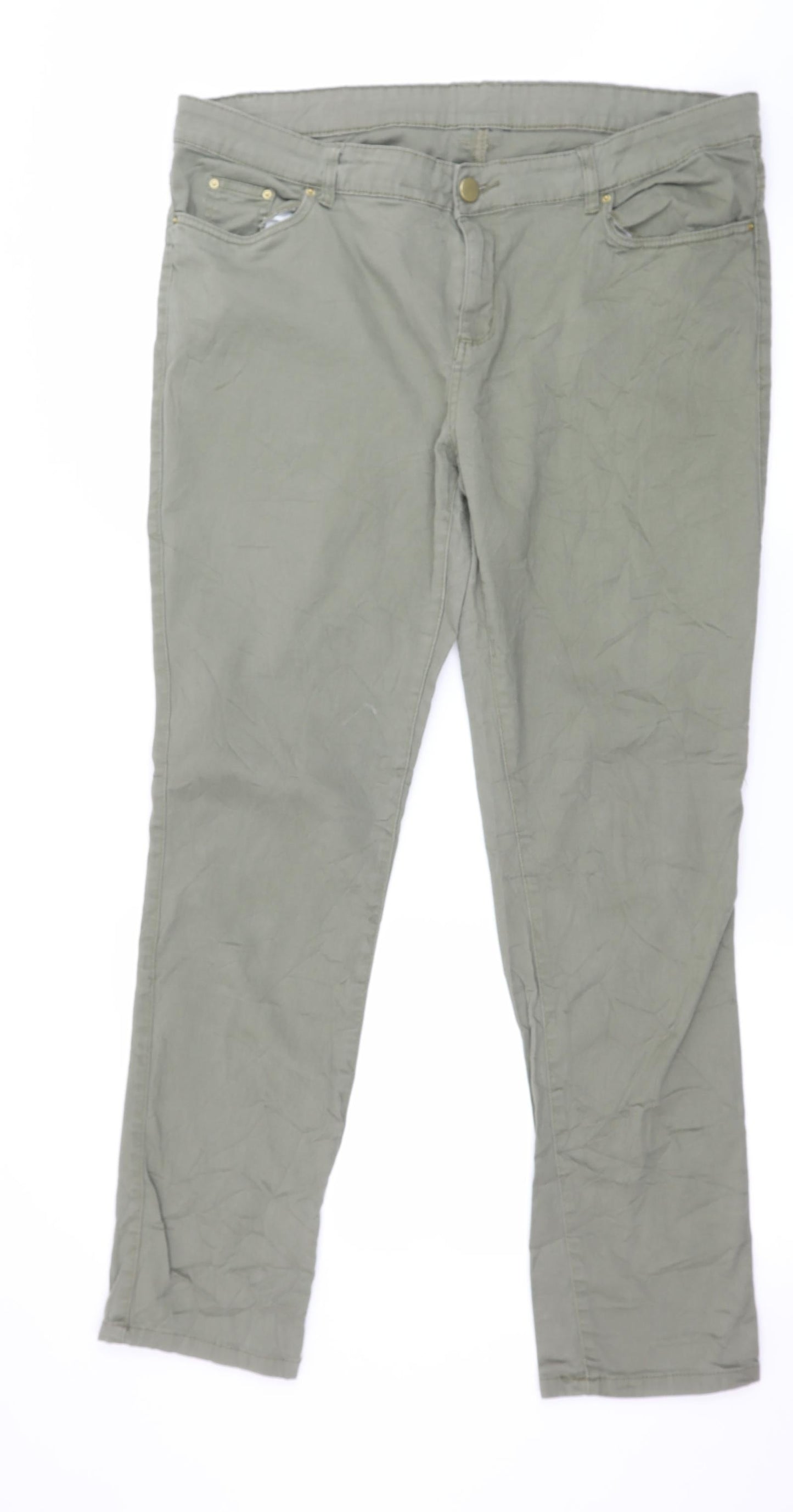 Womens UK Size 38 in Preworn Regular Fit Straight Green Jeans
