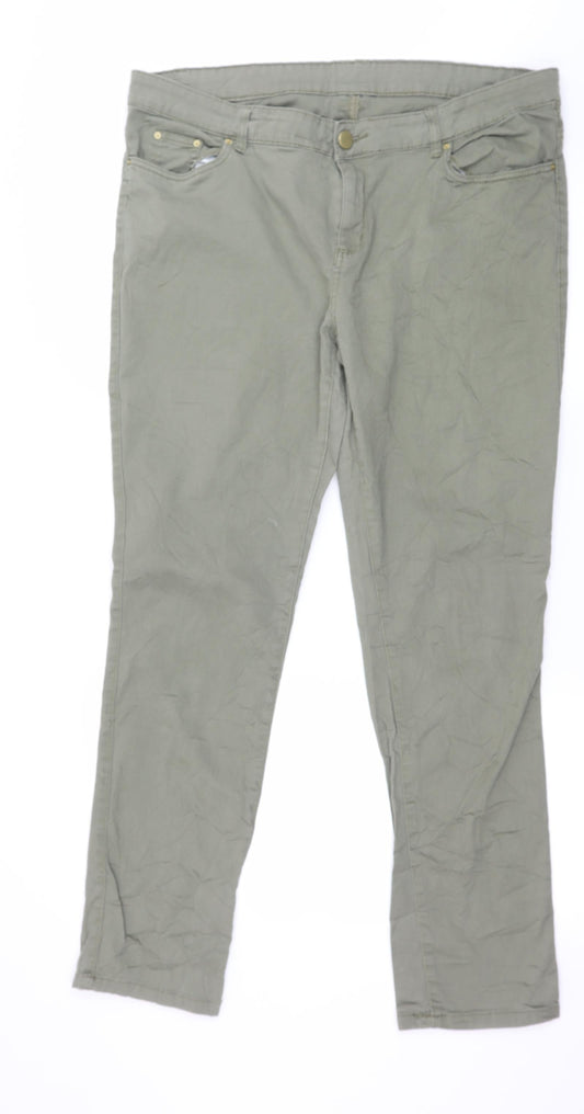 Womens UK Size 38 in Preworn Regular Fit Straight Green Jeans