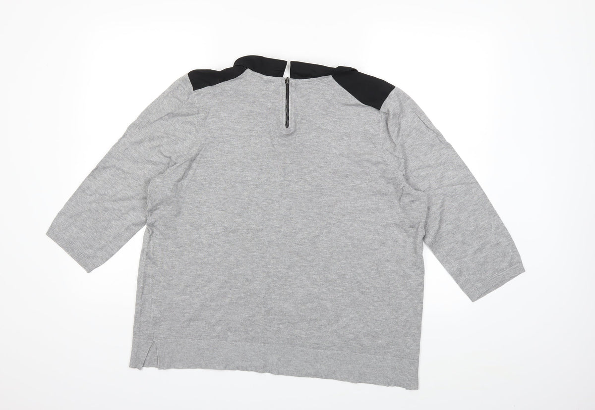 Papaya Womens Grey  Knit Pullover Jumper Size 20