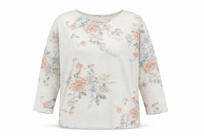 Tu Womens Silver Floral Knit Pullover Jumper Size 14