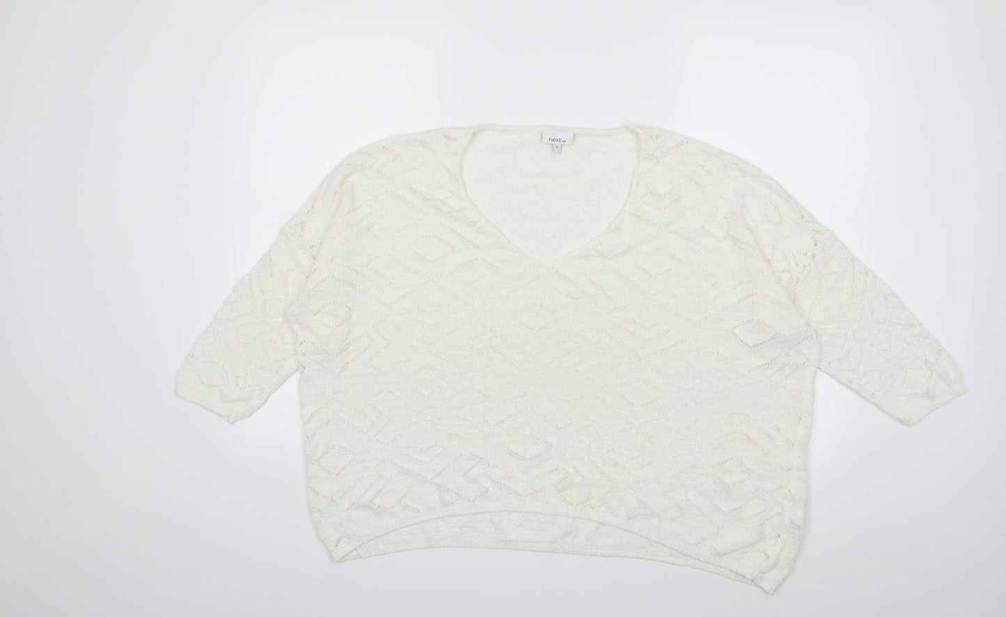 NEXT Womens White  Knit Pullover Jumper Size 18