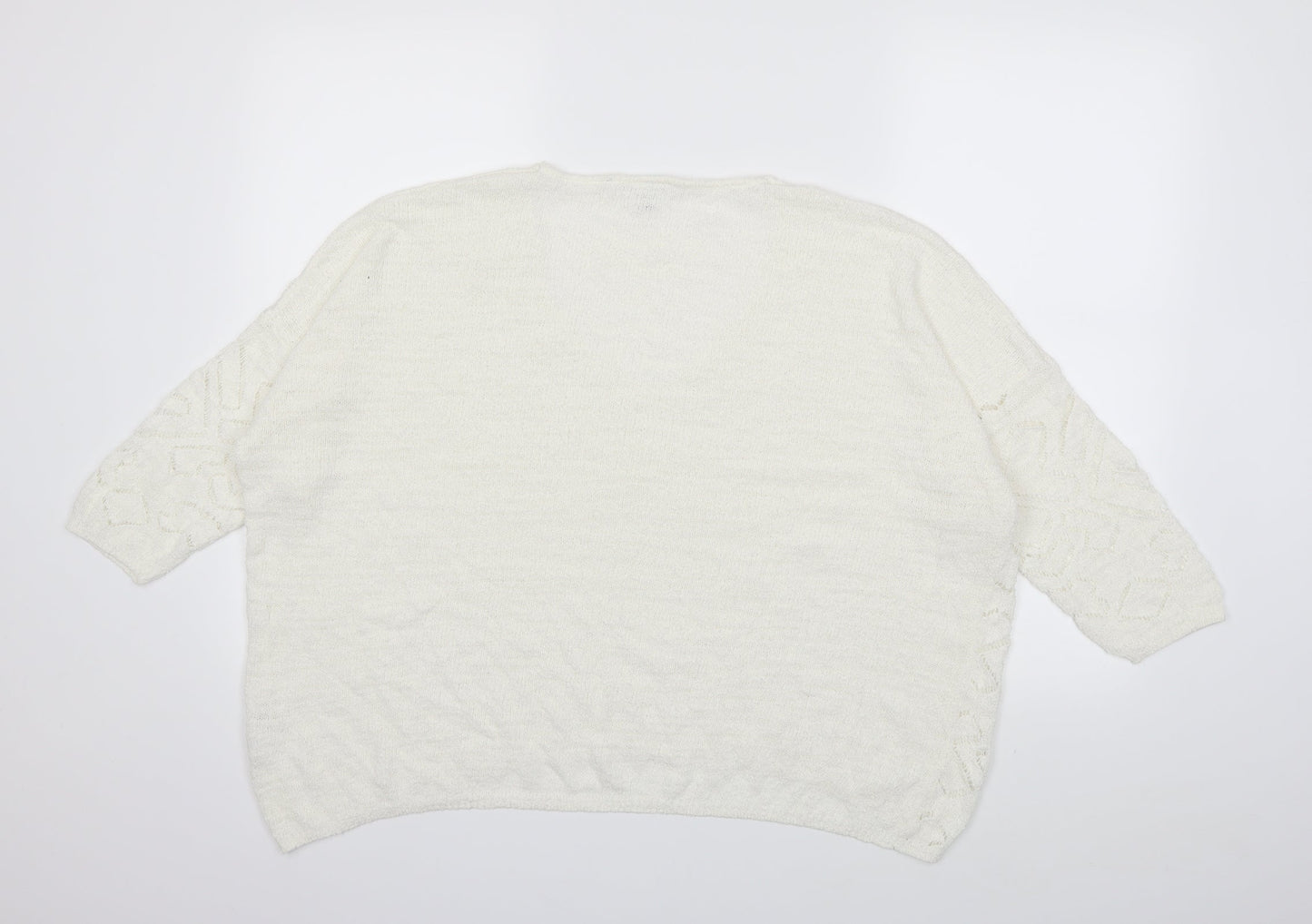 NEXT Womens White  Knit Pullover Jumper Size 18